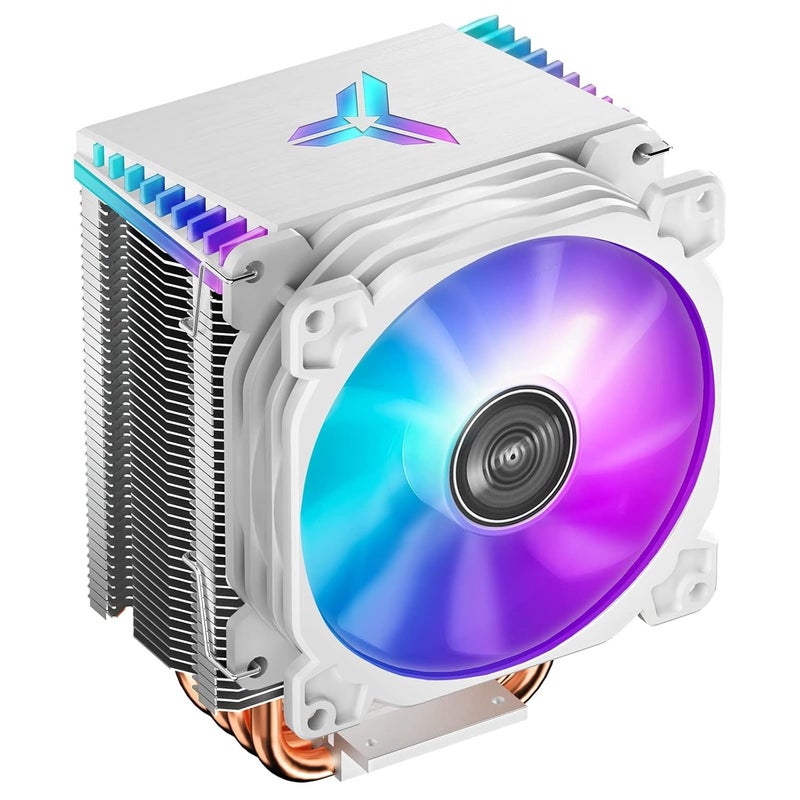 إكسفور مبرد هواء CR1400 RGB لوحدة المعالجة المركزية، 4 أنابيب حرارية، مروحة CPU RGB 126 مم، مراوح PWM قابلة للإزالة 92 مم، انحناء الزعانف، مبرد CPU 4-pin RGB، إضاءة RGB لـ AMD Ryzen/Intel LGA 1700 115X (أبيض) - Image 1