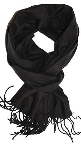 Veronz Super Soft Luxurious Classic Cashmere Feel Winter Scarf (Solid Black) With Gift Box - Image 1