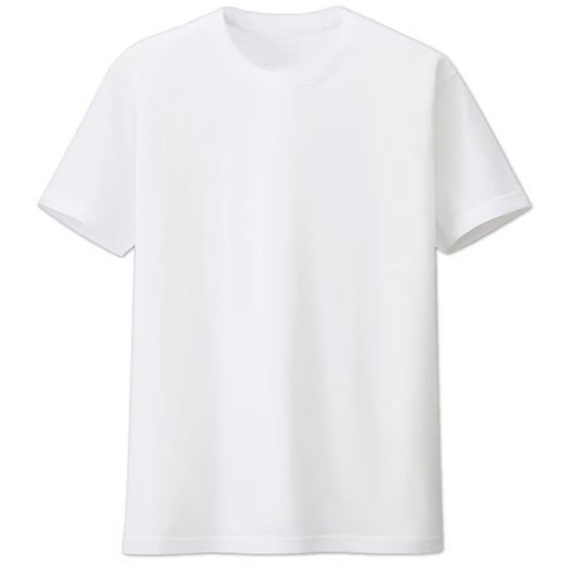 Combed Cotton Solid Color Couples Short-sleeved Base Shirt T-shirt Hip-hop Light Board White Mens and Womens T-shirt Pure Black Clothes Top Black  - Image 2