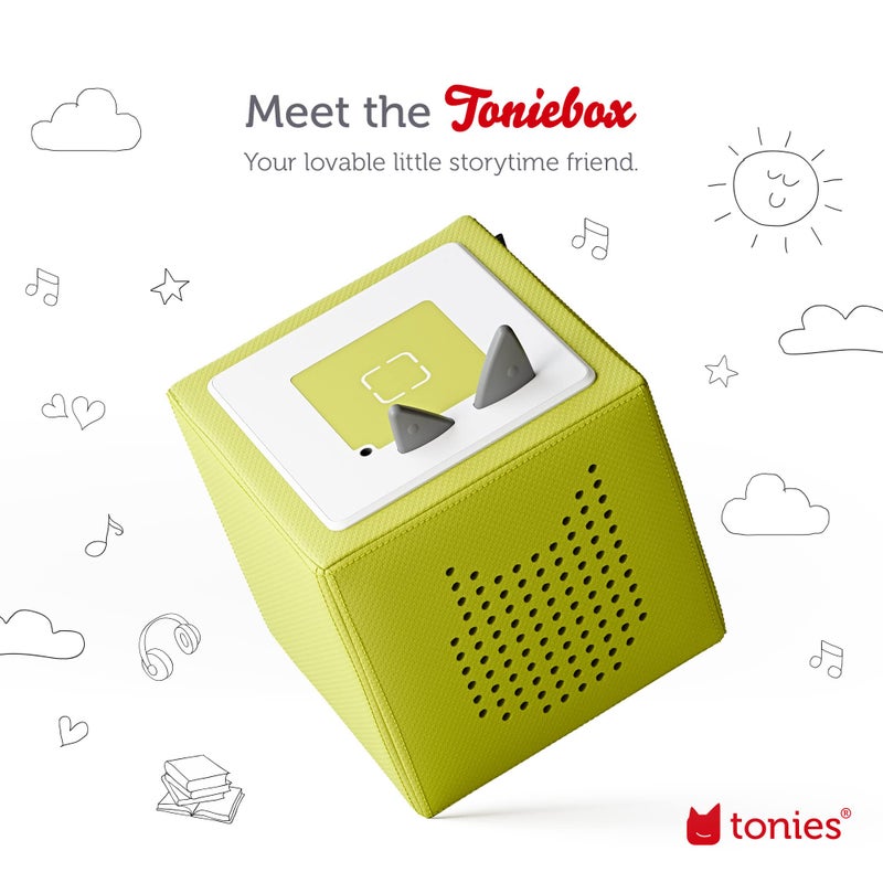 Tonies Toniebox Audio Player Starter Set with National Geographic Astronaut, Dinosaur, Whale, Penguin, and Playtime Puppy - Listen, Learn, and Play with One Huggable Little Box - Green  - Image 2
