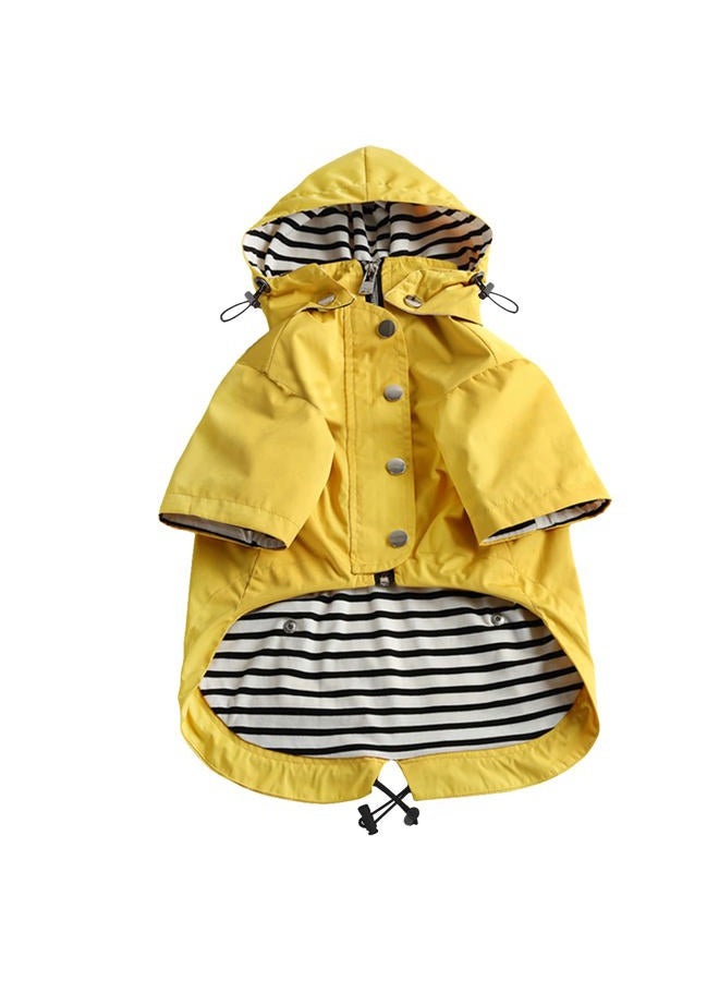Morezi Dog Zip Up Dog Raincoat with Reflective Buttons, Rain/Water Resistant, Adjustable Drawstring, Removable Hood, Stylish Premium Dog Raincoats - Size XS to XXL Available - Yellow - S - Image 1