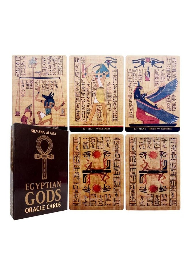 NIBEMINENT Tarot Cards - Egyptian Deity Divination Cards - English Version - Suitable for Girls' Board Game - Divination Card Party Use English Playing Cards - Image 1