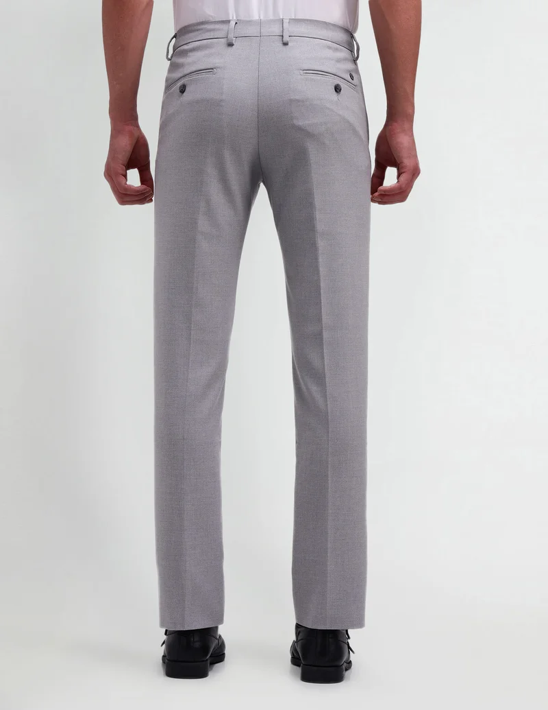 Arrow Light Grey Slim Fit Dobby Trousers for Men | Best Price UAE