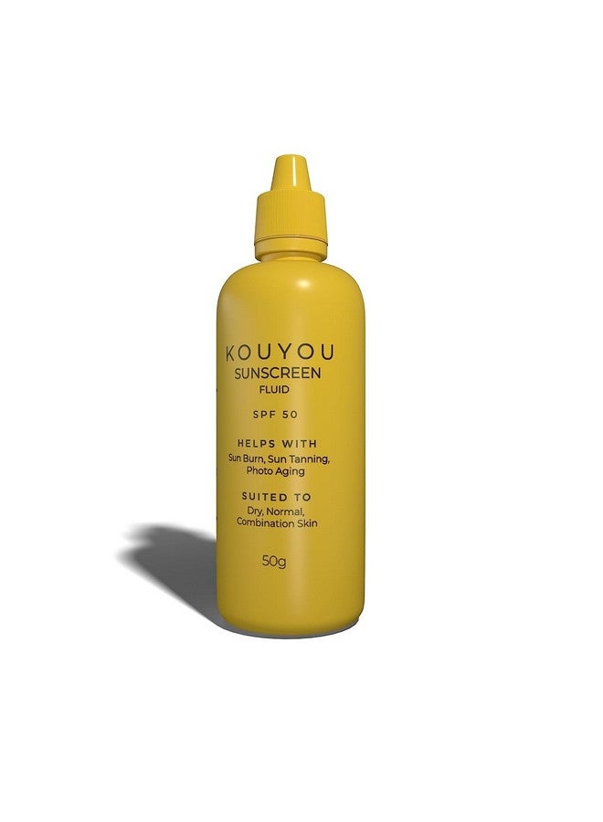 KANPEKI Kouyou Fluid Sunscreen Spf 50 With No White Cast Lightweight & Helps With Uva Uvb Damaged Broad Spectrum Pa ++ For All Skin Type 50 G - Image 1