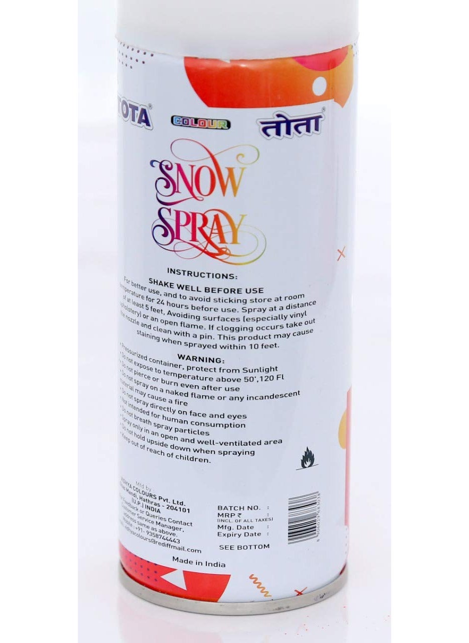 TOTA TOTA Snow Spray for Birthday Christmas Holi New Year Marriage Anniversary Party Random 2 Color Pack of 2250 Ml Each 500 Ml  - Image 3