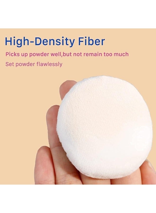 HUXIA BEAUTY Face Makeup Sponge Set Round Face Makeup Sponge and Powder Blending Cotton Sponge with Strap for Foundation Powder Loose Mineral Body Powder, 3 Pieces - Image 4