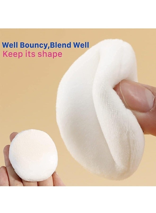 HUXIA BEAUTY Face Makeup Sponge Set Round Face Makeup Sponge and Powder Blending Cotton Sponge with Strap for Foundation Powder Loose Mineral Body Powder, 3 Pieces - Image 5