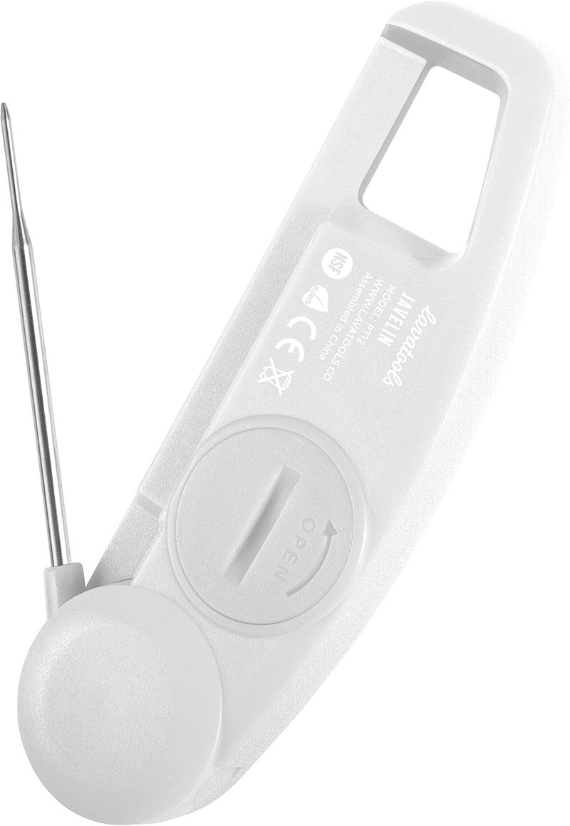 Lavatools Javelin® Ultra-Fast 2-Second Digital Instant Read Meat Thermometer for Grill and Cooking, 2.75" Probe, Compact Foldable Design, Large Display, IP65 Water Resistant, NSF Certified – Milk - Image 3