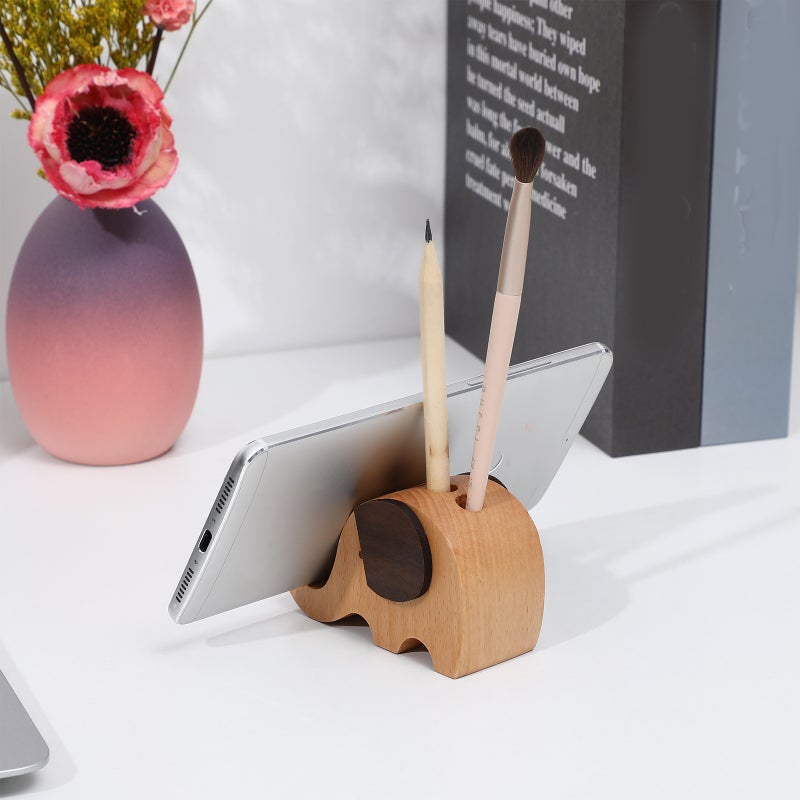 Elephant Pencil Holder with Phone Stand Multifunctional Pen Container Cellphone Holder Desk Organizer for Home School Office - Image 3