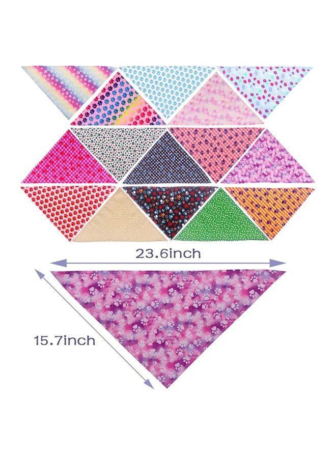 pet show 50Pcs Paw Pattern Dog Bandanas Bulk Washable Puppy Girl Boy Triangle Bibs Accessories for Small Medium Dogs Cats Pets - Image 2