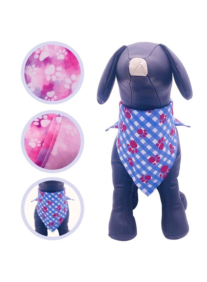 pet show 50Pcs Paw Pattern Dog Bandanas Bulk Washable Puppy Girl Boy Triangle Bibs Accessories for Small Medium Dogs Cats Pets - Image 4