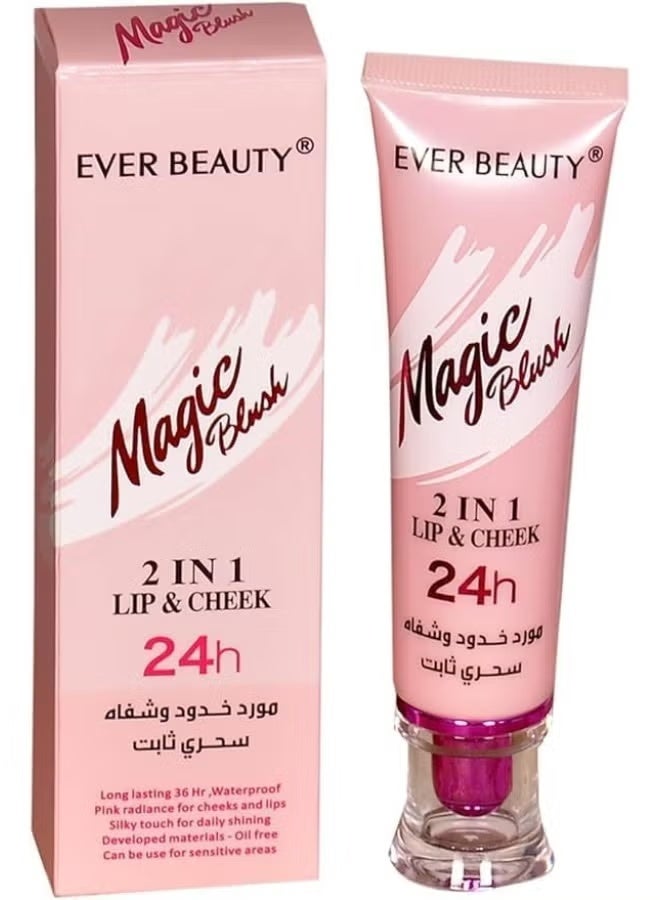 Ever Beauty Magic Blush 2 in 1 Lip & Cheek Tint, 24h Long Lasting - Image 1