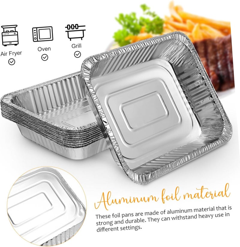 ABOOFAN 10pcs Aluminum Foil Pans Deep Disposable Baking and Roasting Containers for Cooking Food Storage and Catering Events Heavy Duty Design Generous Capacity - Image 3