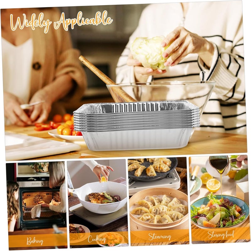 ABOOFAN 10pcs Aluminum Foil Pans Deep Disposable Baking and Roasting Containers for Cooking Food Storage and Catering Events Heavy Duty Design Generous Capacity - Image 4