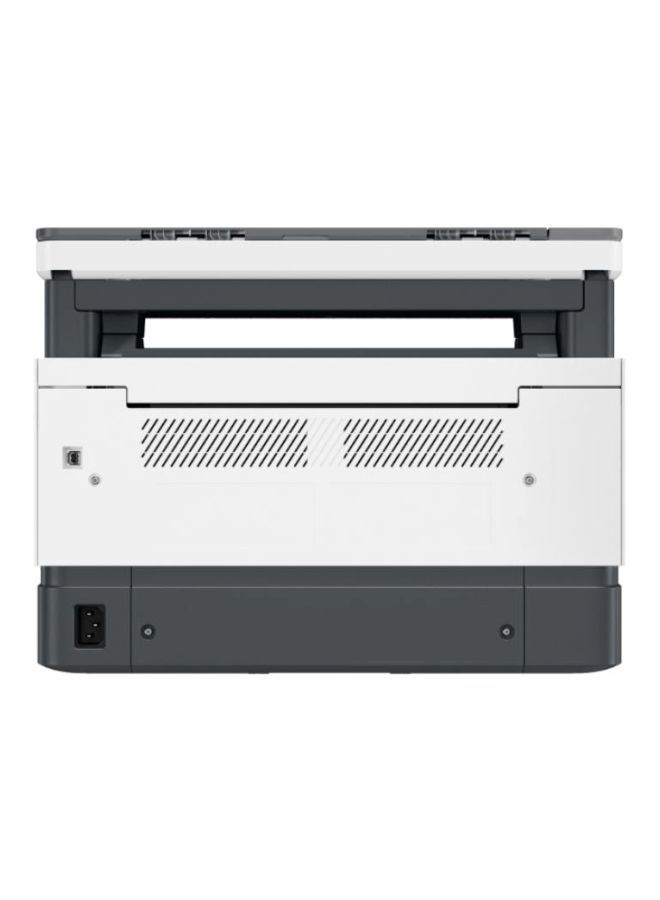 HP طابعة نيفرستوب الليزرية اللاسلكية بقدرة 1200 وات للطباعة والمسح الضوئي والنسخ، مع ملقم مستندات آلي وطباعة بالأسود والأبيض وتونر محمل مسبقاً في الطابعة بإنتاجية تصل إلى 5000 صفحة، طراز 4RY26A أبيض/رمادي - Image 3