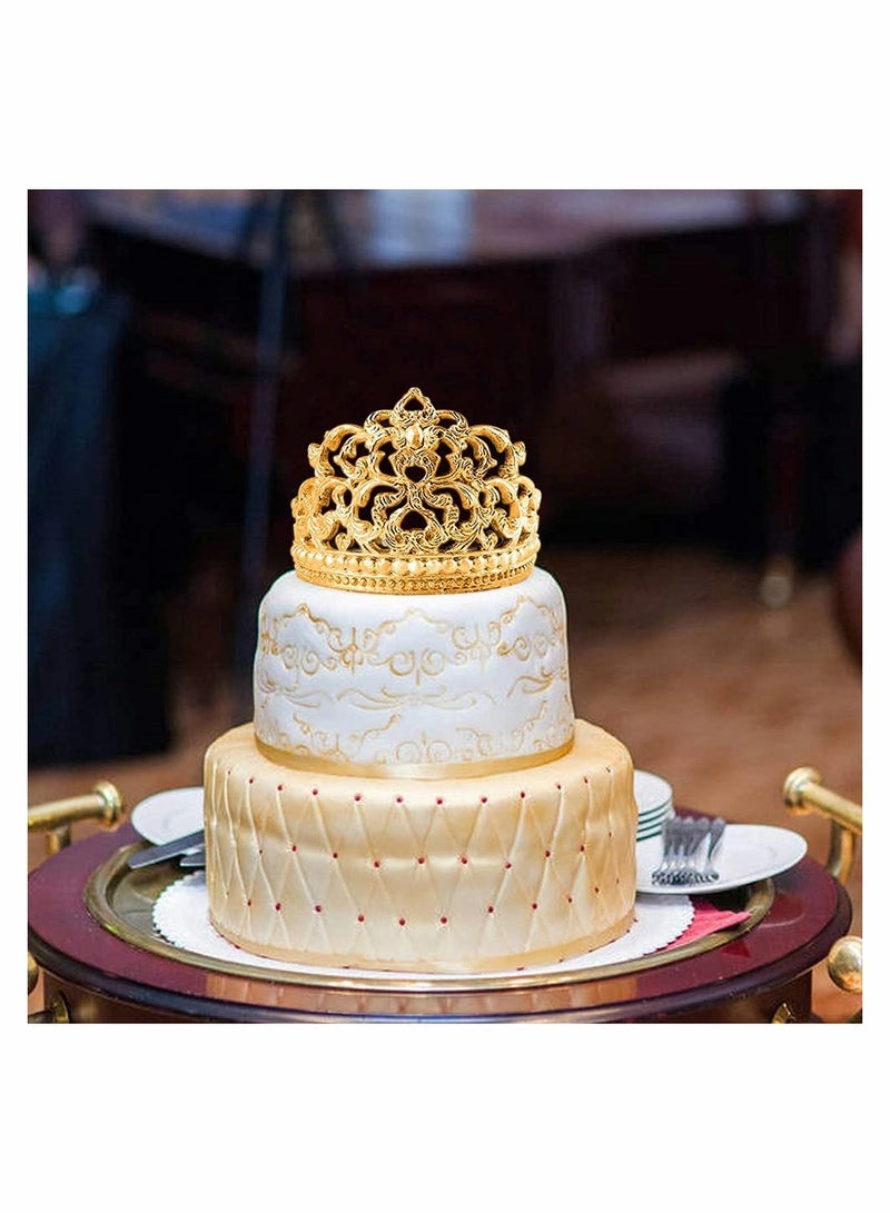 SYOSI Crown Cake Fondant Molds, Sugar Craft Crown Baroque Style Silicone Mold for DIY Baking Cupcake Topper Chocolate Candy Pastry Jewelry Clay Cake Decorating - Image 2