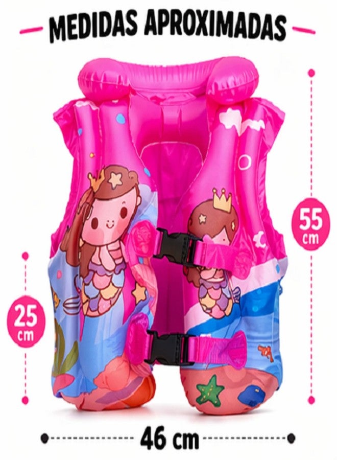 TRADY Kids Swim Vest Jacket for 2-6 Years, Inflatable Float Jacket with Adjustable Safety Buckles, Lightweight Swimming Life Jacket for Boys & Girls Pool Beach Use - Image 2