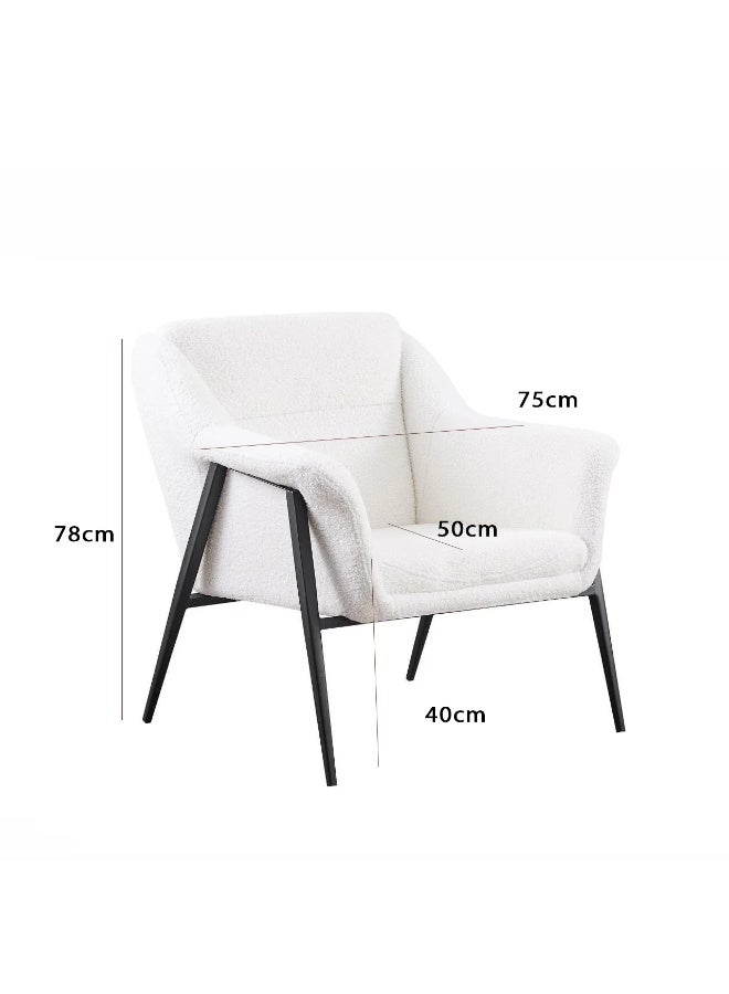 Baity Modern Buckle Single Chair - White - Image 2