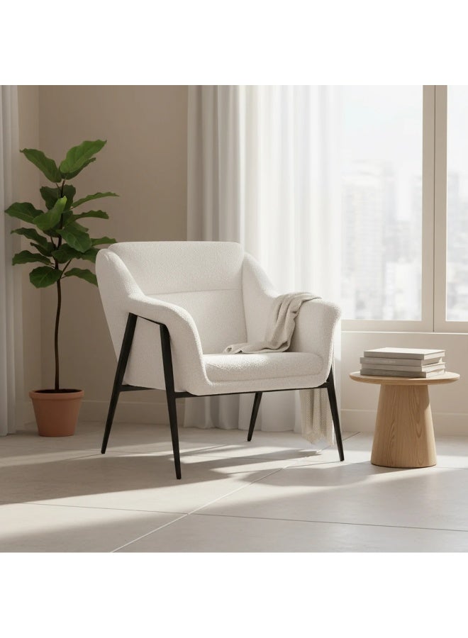 Baity Modern Buckle Single Chair - White - Image 1