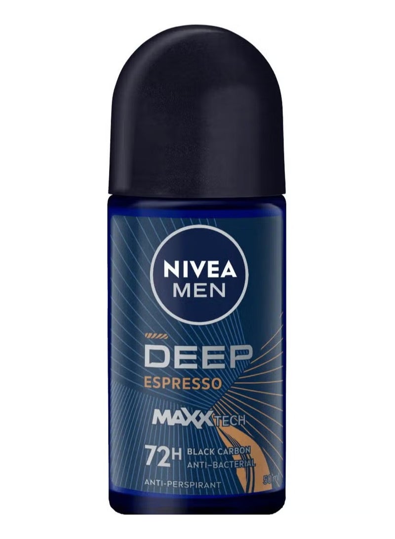 Nivea Deodorant Men Roll On Deep Black Carbon With Espresso Scent 50ml
