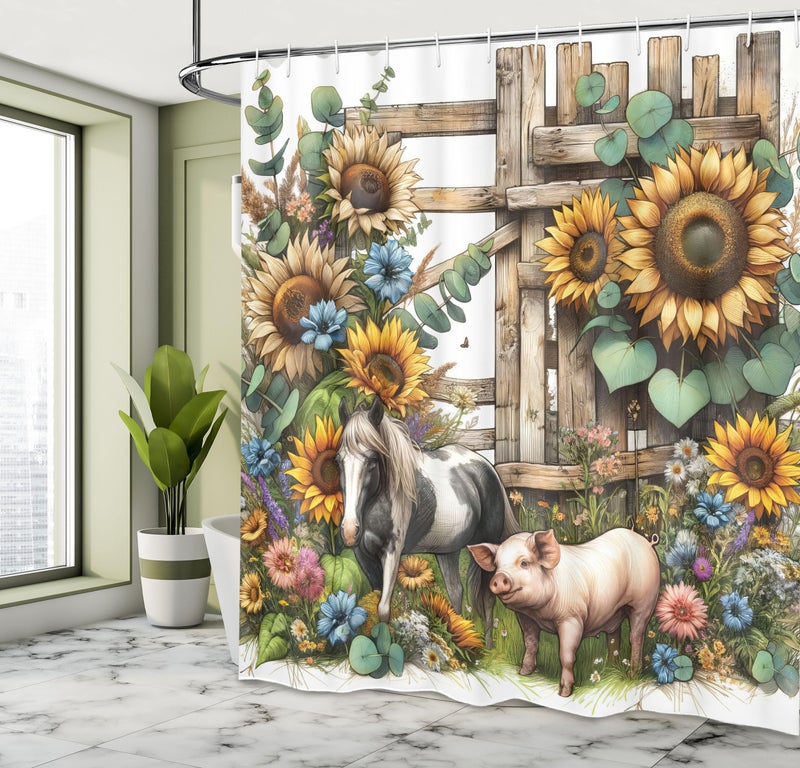 أمبيسون Ambesonne Rustic Shower Startin - Image 2