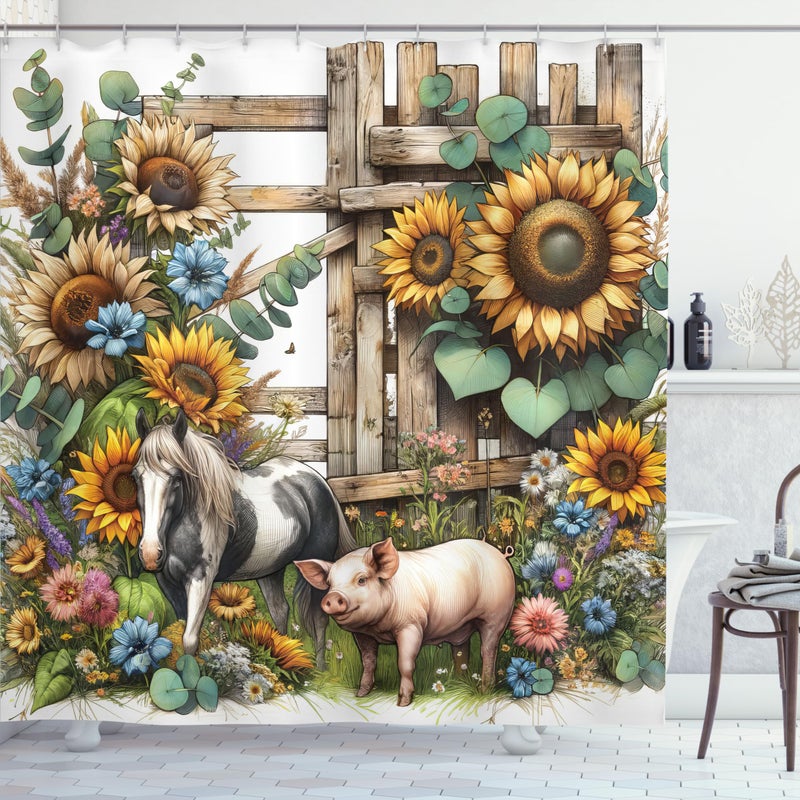 أمبيسون Ambesonne Rustic Shower Startin - Image 3
