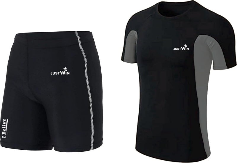 JUSTWIN Swimwear Half Sleeve T-Shirt and Shorts for Men & Women - Image 1