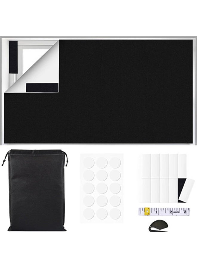 rayze Bedroom blackout curtains, portable 100% blackout window cover film, cut-able blackout and sunshade fabric sheets, drum-free window blinds, travel media dormitory sun heat blackout device(150cmx