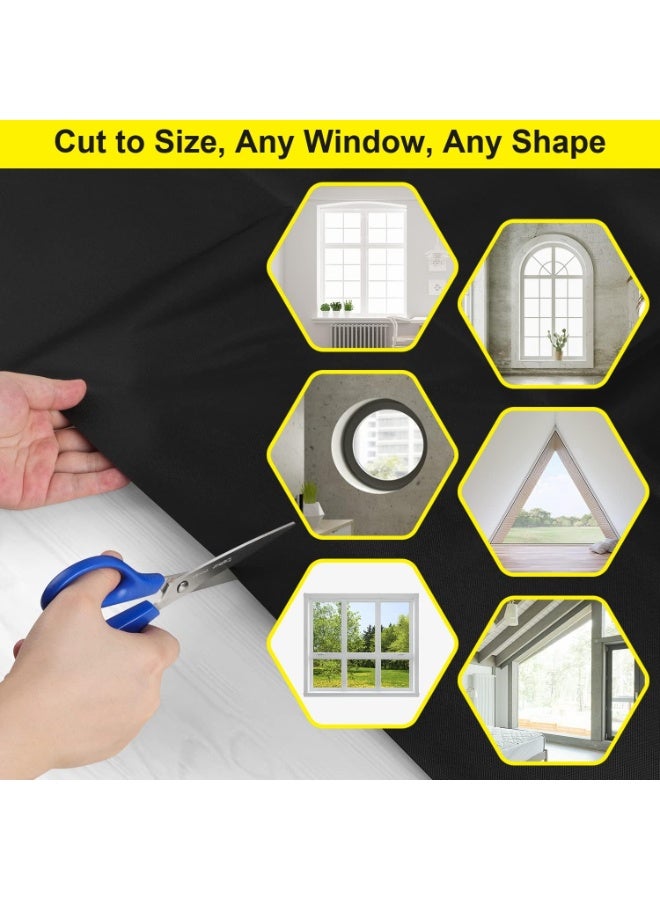 rayze Bedroom blackout curtains, portable 100% blackout window cover film, cut-able blackout and sunshade fabric sheets, drum-free window blinds, travel media dormitory sun heat blackout device(150cmx200cm) - Image 4