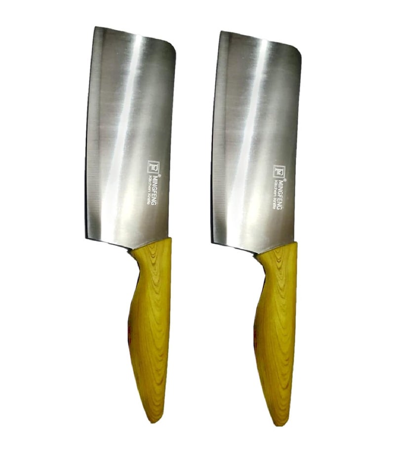 FIRST FRONT Stainless Steel Wooden Handle Meat Chappad and Multicolour Pack of 2 - Image 1