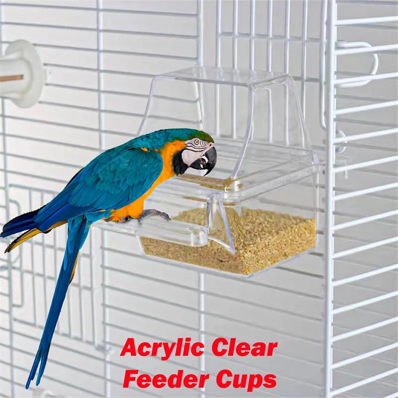 Mcage 38-Inch Double Roof Top Large Flight Bird House Cage with Toys & Climbing Ladder for Cockatiels Parakeets Aviary Budgie Finch Lovebird Canary Pet Bird Travel Cage Side Nest Box Doors - Image 3