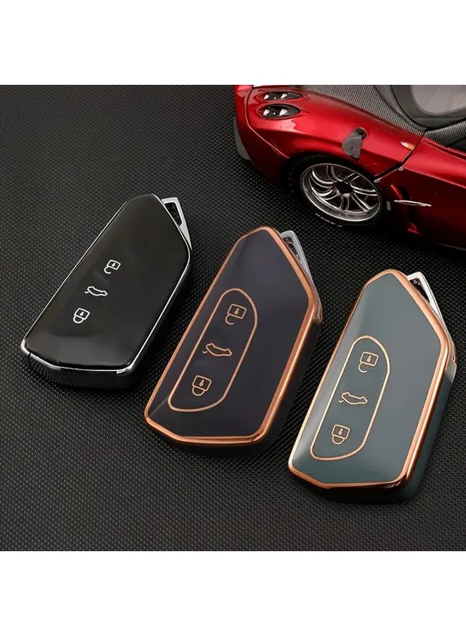 غطاء مفتاح سيارة TPU أسود لفولكس فاجن ID4 جولف 8 MK8 GTI ID3 سيات ليون MK4 جيتا - Image 1