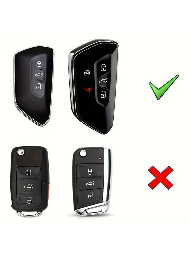 غطاء مفتاح سيارة TPU أسود لفولكس فاجن ID4 جولف 8 MK8 GTI ID3 سيات ليون MK4 جيتا - Image 4