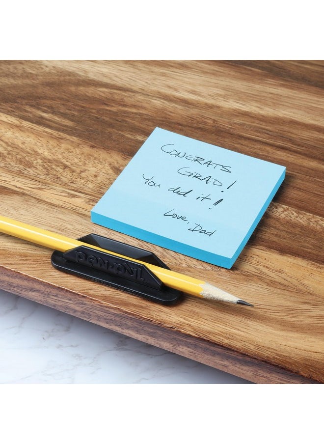 TOPS Pen Pal Pen Holders, Flexible Pen Holder, Writing Tool Organizer, Office and Teacher Supplies, Sticks to Clipboards, Black, 12 Pack (1009286)  - Image 4