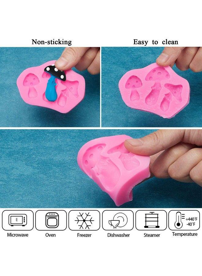 Patelai 2 Pieces Mushroom Shaped Silicone Mold Mushroom Shape Vegetable Keychain Silicone Mold Chocolate Candy Clay Moulds For Diy Desserts Crystal Ice Cube Mould Handmade Cupcake Decor (Irregular) - Image 4