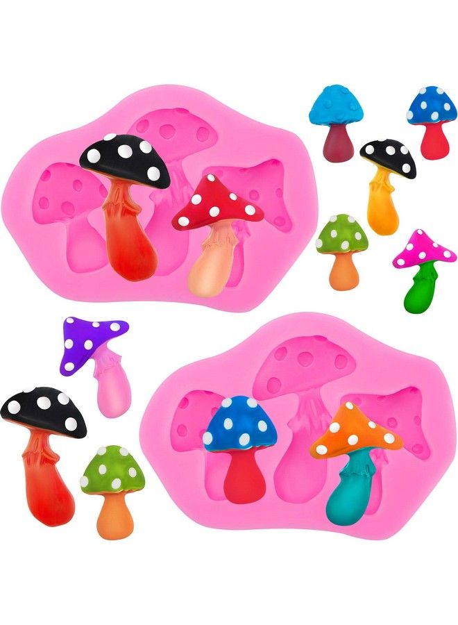 Patelai 2 Pieces Mushroom Shaped Silicone Mold Mushroom Shape Vegetable Keychain Silicone Mold Chocolate Candy Clay Moulds For Diy Desserts Crystal Ice Cube Mould Handmade Cupcake Decor (Irregular) - Image 2