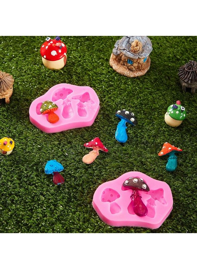 Patelai 2 Pieces Mushroom Shaped Silicone Mold Mushroom Shape Vegetable Keychain Silicone Mold Chocolate Candy Clay Moulds For Diy Desserts Crystal Ice Cube Mould Handmade Cupcake Decor (Irregular) - Image 5
