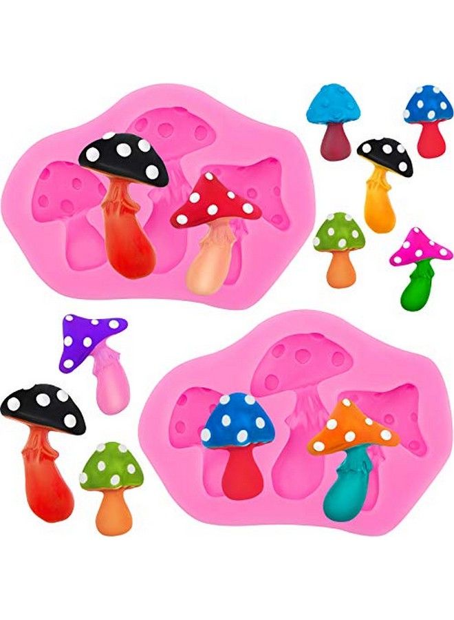 Patelai 2 Pieces Mushroom Shaped Silicone Mold Mushroom Shape Vegetable Keychain Silicone Mold Chocolate Candy Clay Moulds For Diy Desserts Crystal Ice Cube Mould Handmade Cupcake Decor (Irregular) - Image 1