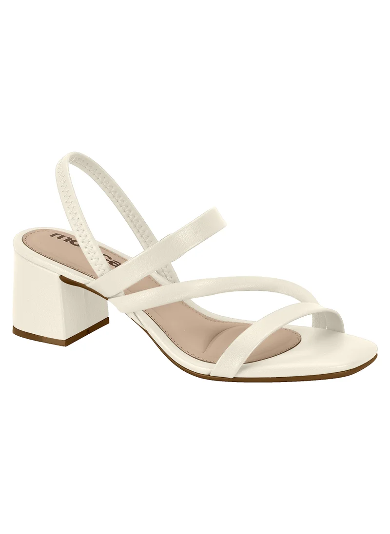 MOLECA Moleca Ladies Mid Heel Sandals Off White | Made In Brazil