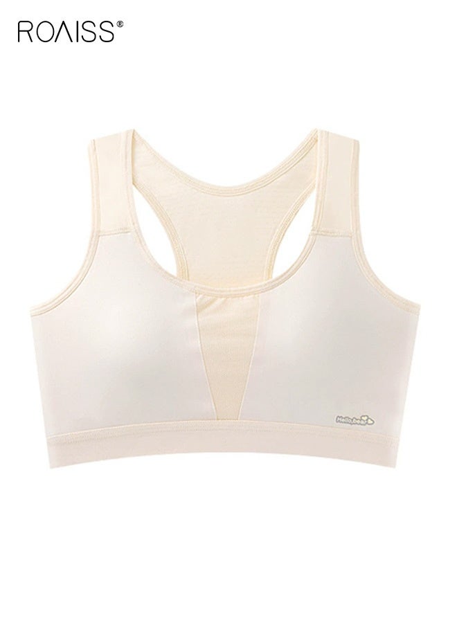 رويس حمالة صدر رياضية للفتيات مع وسادات ثابتة قابلة للتنفس، حمالات صدر تدريبية للمراهقات، حمالة صدر يوغا بظهر سباحي ومرونة عالية، مثالية للمراهقات في مرحلة النمو - Image 1