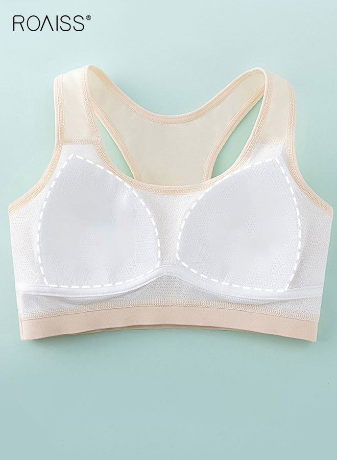 رويس حمالة صدر رياضية للفتيات مع وسادات ثابتة قابلة للتنفس، حمالات صدر تدريبية للمراهقات، حمالة صدر يوغا بظهر سباحي ومرونة عالية، مثالية للمراهقات في مرحلة النمو - Image 3