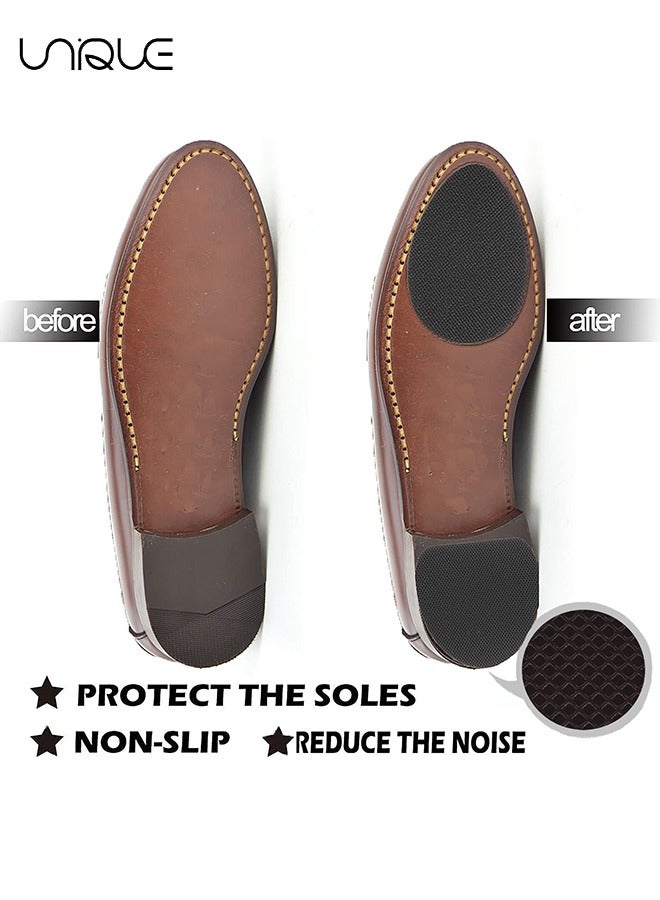 Unique 4Pairs Non-Slip Shoes Pads Self-Adhesive Shoe Grips Rubber Anti-Slip Shoe Grips Sole Stick Protector for Shoes Bottom Premium Rubber Non-Skid Sole Protector - Black - Image 3