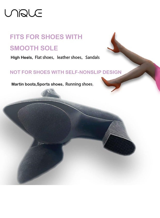 Unique 4Pairs Non-Slip Shoes Pads Self-Adhesive Shoe Grips Rubber Anti-Slip Shoe Grips Sole Stick Protector for Shoes Bottom Premium Rubber Non-Skid Sole Protector - Black - Image 5