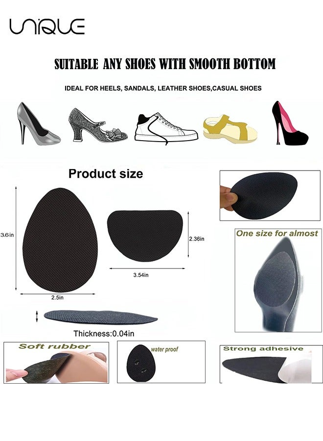 Unique 4Pairs Non-Slip Shoes Pads Self-Adhesive Shoe Grips Rubber Anti-Slip Shoe Grips Sole Stick Protector for Shoes Bottom Premium Rubber Non-Skid Sole Protector - Black - Image 2