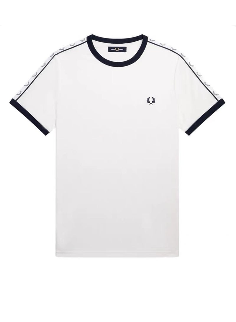 FRED PERRY Men's Short-Sleeve T-Shirt, Minimalist Casual Color-Blocking Trim Half-Sleeve Top - Image 1