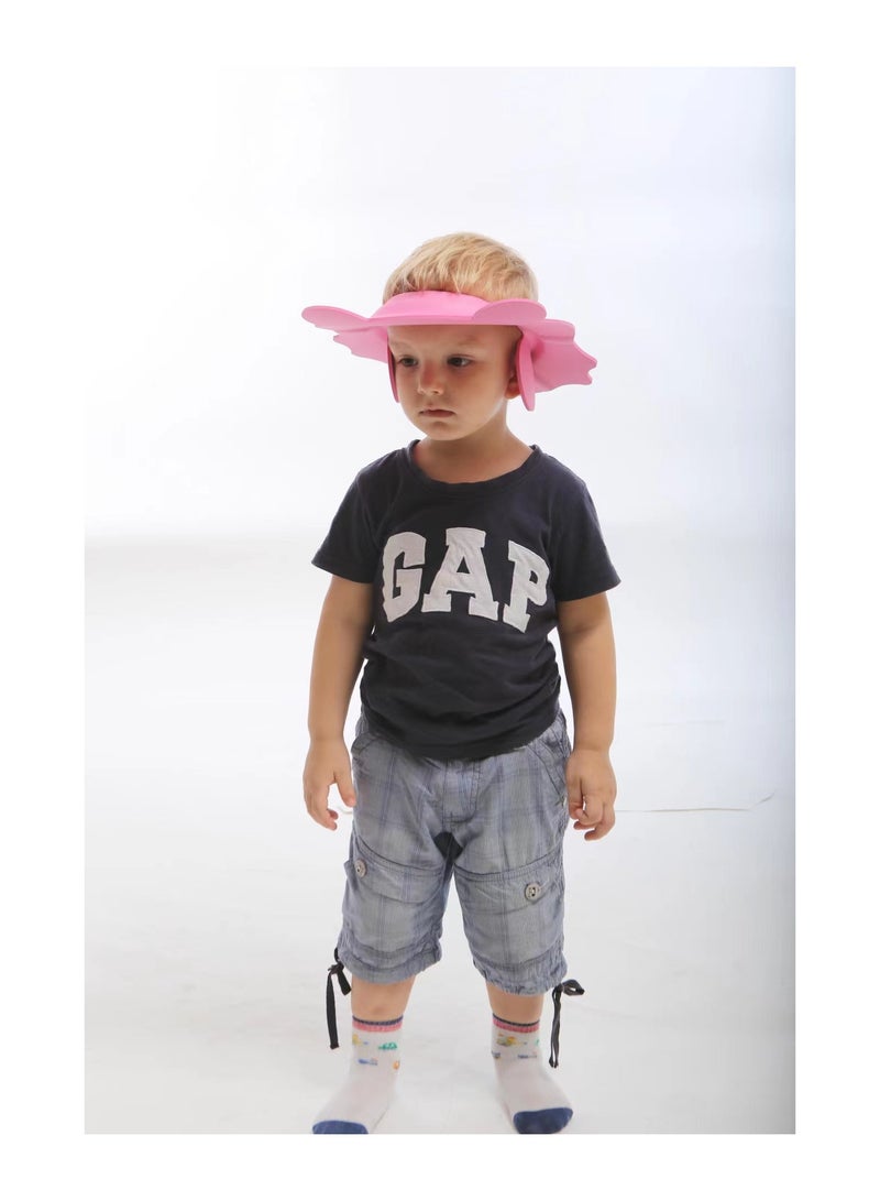 Goolsky Baby Shower Cap Toddler Bath Hat Adjustable Shampoo Cap Waterproof Bath Cap with Ear Protection Safe Shower Visor Soft EVA Washing Hair Shield Hat for Infants Kids Children Boys Girls 6 Months-6 Years - Image 2