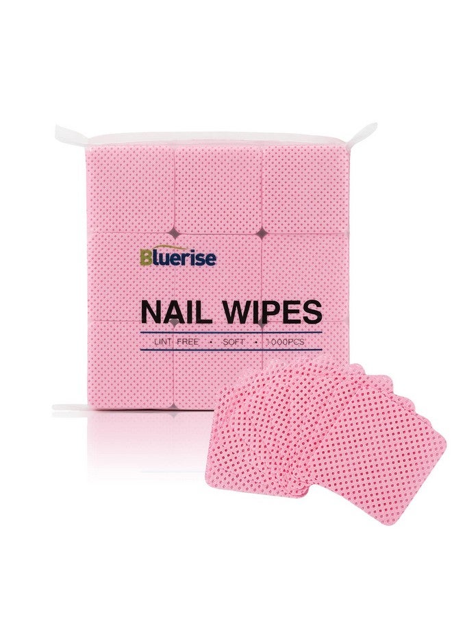 Bluerise Lint Free Nail Wipes Pink 1200Pcs Nail Polish Remover Pads Soft Absorbable Eyelash Extension Glue Cleaning Wipes - Image 1