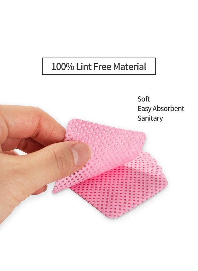 Bluerise Lint Free Nail Wipes Pink 1200Pcs Nail Polish Remover Pads Soft Absorbable Eyelash Extension Glue Cleaning Wipes - Image 3