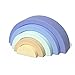 Asweets Wooden Stackable Rainbow Toy 5 PCS Wooden Building Blocks Set for Baby Kids and Toddlers Montessori Rainbow Nesting Puzzle Enhance HandEye Coordination Cognitive Development Blue - Image 2