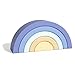 Asweets Wooden Stackable Rainbow Toy 5 PCS Wooden Building Blocks Set for Baby Kids and Toddlers Montessori Rainbow Nesting Puzzle Enhance HandEye Coordination Cognitive Development Blue - Image 4